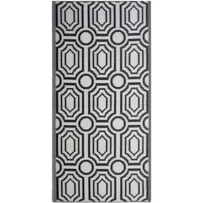 Alfombra de exterior Beliani - Patrón reversible 90x180cm - Negro Alfombra de exterior Beliani - Patrón reversible 90x180cm - Negro