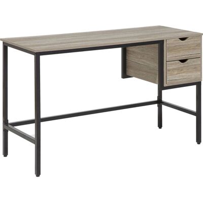 Beliani Bureau en Bois Foncé et Noir - Bureau - Publicité Beliani Bureau en Bois Foncé et Noir - Bureau - Publicité