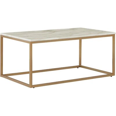 Beliani Coffee Table Beige Marble Effect Gold Metal Legs - 100 x 60 cm - Coffee Table Beliani Coffee Table Beige Marble Effect Gold Metal Legs - 100 x 60 cm - Coffee Table