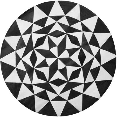 Alfombra de Cuero de Vacuno Beliani 140cm - Moderna, Hecha a Mano, Blanco y Negro Alfombra de Cuero de Vacuno Beliani 140cm - Moderna, Hecha a Mano, Blanco y Negro