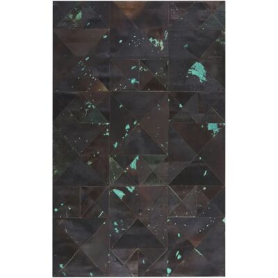 Beliani Ledermatte - Braun und Blau - Modernes Material Beliani Ledermatte - Braun und Blau - Modernes Material