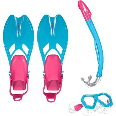 Set da snorkeling dual Speedo Leisure per bambini - Maschera, Pinne, Tubo Set da snorkeling dual Speedo Leisure per bambini - Maschera, Pinne, Tubo