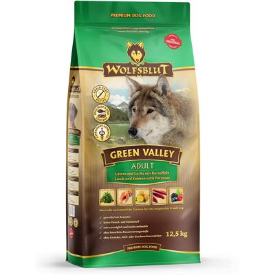 Hrana uscată pentru câini adulți Wolfsblut Green Valley cu miel și somon Hrana uscată pentru câini adulți Wolfsblut Green Valley cu miel și somon