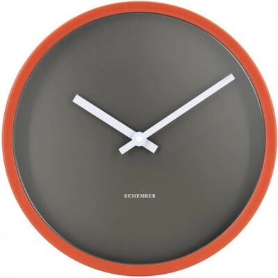 REMEMBER Mocca Quarz-Uhr - Runde Graue Wanduhr REMEMBER Mocca Quarz-Uhr - Runde Graue Wanduhr