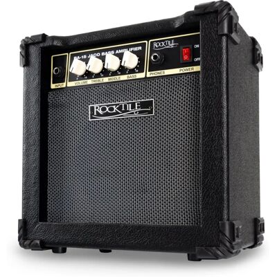 Rocktile - Bass Combo - 15W - EQ 3 bandes - Aux - Amplificateur basse - Publicité Rocktile - Bass Combo - 15W - EQ 3 bandes - Aux - Amplificateur basse - Publicité