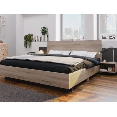 ModernLuxe - Lit double 160x200cm - Naturel clair - Bed - Publicité ModernLuxe - Lit double 160x200cm - Naturel clair - Bed - Publicité