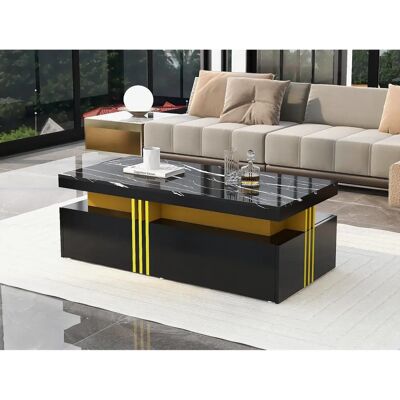 ModernLuxe - Table basse - Noir - Rectangulaire - Publicité ModernLuxe - Table basse - Noir - Rectangulaire - Publicité