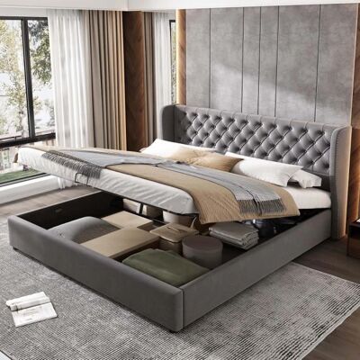 ModernLuxe - Lit coffre capitonné - Velvet - 160x200 cm - Bed ModernLuxe - Lit coffre capitonné - Velvet - 160x200 cm - Bed