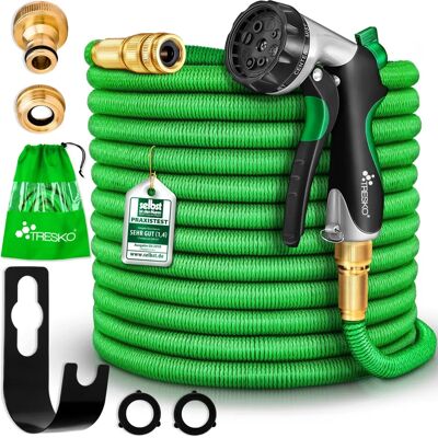 Tuyau de jardin Tresko 30M Vert - Flexible avec raccord en laiton - Publicité Tuyau de jardin Tresko 30M Vert - Flexible avec raccord en laiton - Publicité