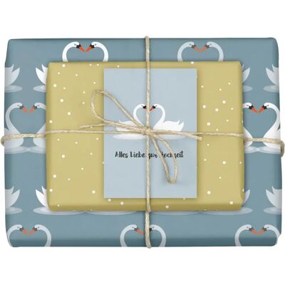Dabelino Hochzeitsgeschenkpapier-Set - Schwäne, Umweltfreundlich Dabelino Hochzeitsgeschenkpapier-Set - Schwäne, Umweltfreundlich
