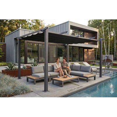 Jet-Line Luxor Gartenvorbau - Wasserabweisendes Polyester, Aluminiumrahmen, Elegantes Design Jet-Line Luxor Gartenvorbau - Wasserabweisendes Polyester, Aluminiumrahmen, Elegantes Design