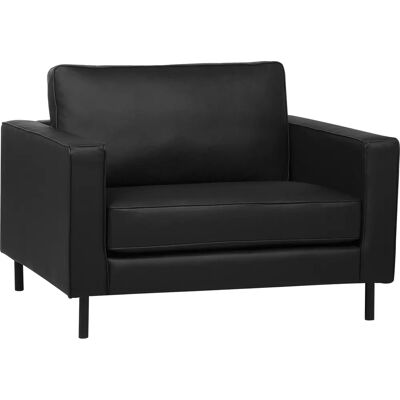Sillón Beliani Negro Savalén - Cuero Minimalista Sillón Beliani Negro Savalén - Cuero Minimalista