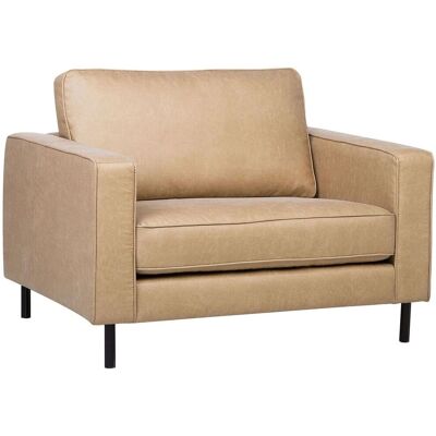 Sillón Beige de Cuero Sintético Beliani - Asiento de Sala Sillón Beige de Cuero Sintético Beliani - Asiento de Sala