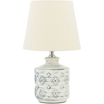Lampada da Tavolo Beliani in Ceramica Beige e Blu - 20x35cm - Illuminazione Ambientale Lampada da Tavolo Beliani in Ceramica Beige e Blu - 20x35cm - Illuminazione Ambientale