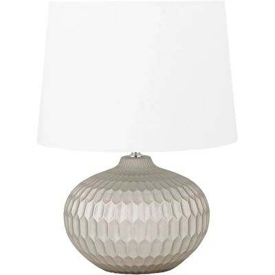 Beliani Lámpara de Mesita Blanca - Cerámica - 38x51x38 - Lámpara de Mesa Beliani Lámpara de Mesita Blanca - Cerámica - 38x51x38 - Lámpara de Mesa