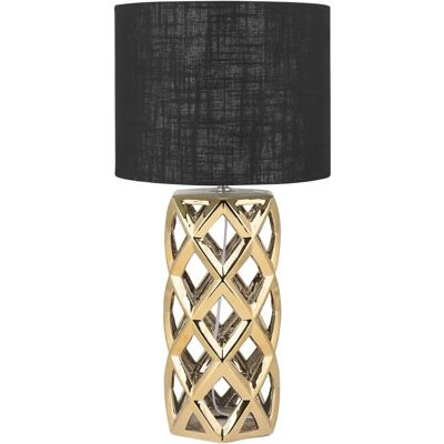 Lampada da Tavolo in Ceramica Oro e Nera Beliani - Lampada da Tavolo Lampada da Tavolo in Ceramica Oro e Nera Beliani - Lampada da Tavolo
