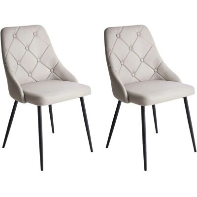 Chaises de Salle à Manger en Faux Cuir Gris Clair - Lot de 2 - Beliani - Publicité Chaises de Salle à Manger en Faux Cuir Gris Clair - Lot de 2 - Beliani - Publicité