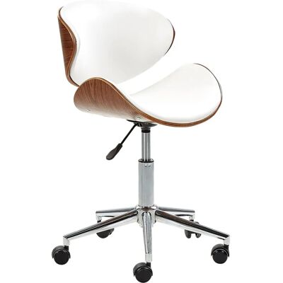 Chaise de bureau blanche Beliani en faux cuir avec réglage en hauteur et pivotante - Publicité Chaise de bureau blanche Beliani en faux cuir avec réglage en hauteur et pivotante - Publicité