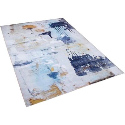 Alfombra Beliani Multicolor 140 x 200 cm Efecto Pintura Abstracta Diseño Moderno Alfombra Beliani Multicolor 140 x 200 cm Efecto Pintura Abstracta Diseño Moderno