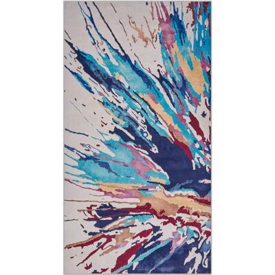 Alfombra multicolor Beliani 80 x 150 cm Efecto pintura abstracta - Alfombra Alfombra multicolor Beliani 80 x 150 cm Efecto pintura abstracta - Alfombra