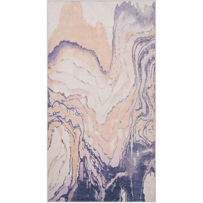 Beliani Alfombra de poliéster beige gris abstracta - 80x150cm Beliani Alfombra de poliéster beige gris abstracta - 80x150cm