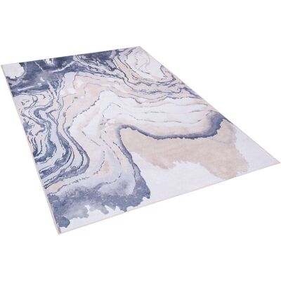 Alfombra abstracta beige y azul de Beliani - 160x230cm Alfombra abstracta beige y azul de Beliani - 160x230cm