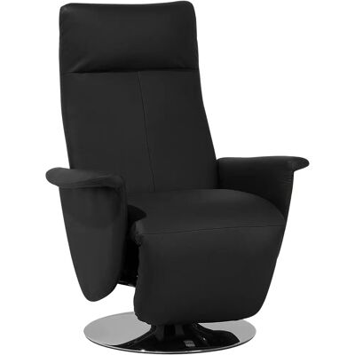 Fauteuil inclinable Beliani Cuir synthétique Noir Réglable Base en métal - Fauteuil reclinable - Publicité Fauteuil inclinable Beliani Cuir synthétique Noir Réglable Base en métal - Fauteuil reclinable - Publicité