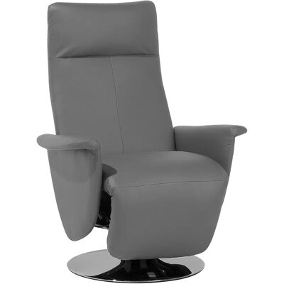 Fauteuil Beliani - Cuir synthétique gris - Design moderne minimaliste - Publicité Fauteuil Beliani - Cuir synthétique gris - Design moderne minimaliste - Publicité