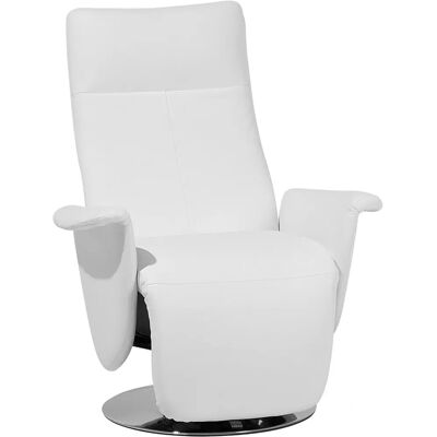 Fauteuil inclinable en faux cuir blanc Beliani - Fauteuil - Publicité Fauteuil inclinable en faux cuir blanc Beliani - Fauteuil - Publicité