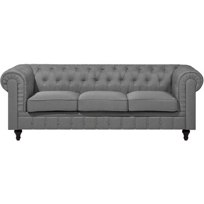 Beliani Chesterfield Hellgraues Stoffsofa - Sofa Beliani Chesterfield Hellgraues Stoffsofa - Sofa