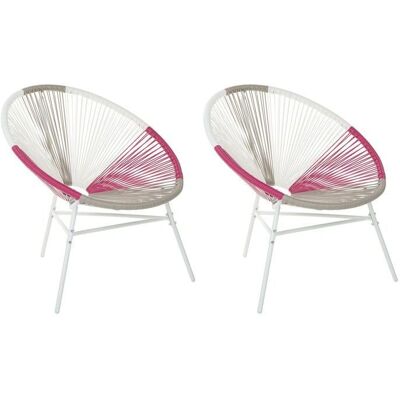 Sedie da giardino Beliani - Set di 2 - Rosa fucsia - Sedie da giardino moderne Sedie da giardino Beliani - Set di 2 - Rosa fucsia - Sedie da giardino moderne