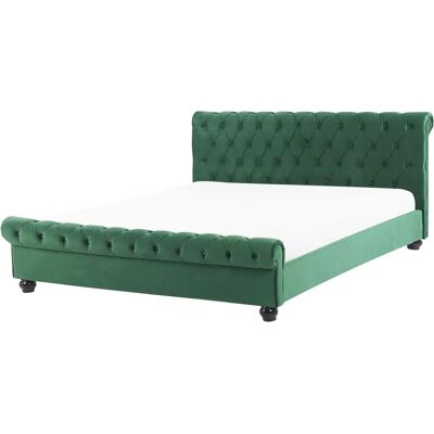 Beliani Sänky AVALLON King Size Samettinen Emerald Green - Sänky Beliani Sänky AVALLON King Size Samettinen Emerald Green - Sänky