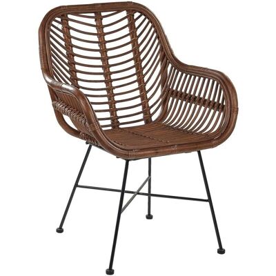Poltrona in rattan marrone Beliani - Arredamento soggiorno Poltrona in rattan marrone Beliani - Arredamento soggiorno