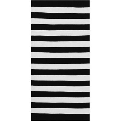 Beliani Alfombra de tela negra y blanca para interior y exterior - Alfombra Beliani Alfombra de tela negra y blanca para interior y exterior - Alfombra