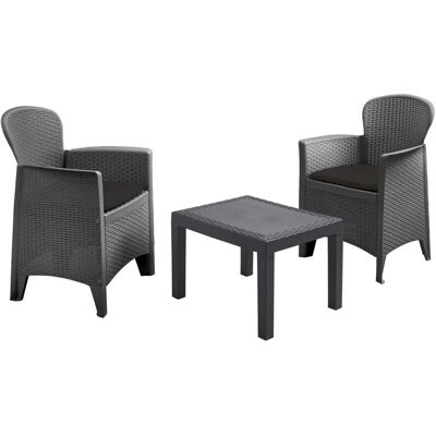 Ensemble de Mobilier de Jardin Spetebo - Rattan Moderne en Plastique - Publicité Ensemble de Mobilier de Jardin Spetebo - Rattan Moderne en Plastique - Publicité