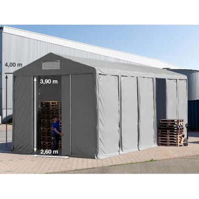 TOOLPORT 6x12m Storage Tent - 4.0m Sides, PVC 850, Grey TOOLPORT 6x12m Storage Tent - 4.0m Sides, PVC 850, Grey