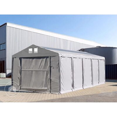 TOOLPORT 8x12m Storage Tent - Grey Waterproof PVC 850 TOOLPORT 8x12m Storage Tent - Grey Waterproof PVC 850