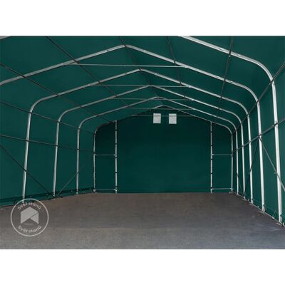 Toolport 6x24m Autóbeálló sátor - PVC 850, Sötétzöld Toolport 6x24m Autóbeálló sátor - PVC 850, Sötétzöld