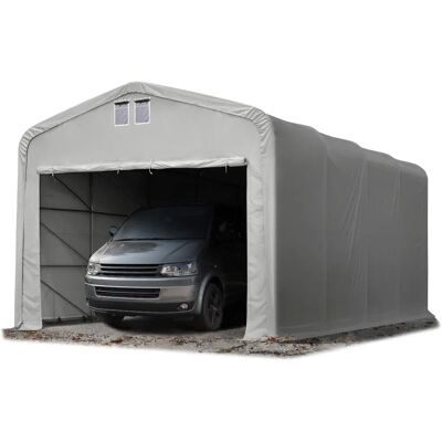 Tente Garage 5x8m TOOLPORT - PVC Gris Imperméable 850 - Publicité Tente Garage 5x8m TOOLPORT - PVC Gris Imperméable 850 - Publicité