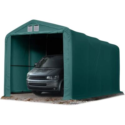 Toolport 4x8m Carport-tält - PVC 850, Mörkgrön Toolport 4x8m Carport-tält - PVC 850, Mörkgrön