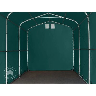 Tenda Garage TOOLPORT 4x24m Verde Scuro - PVC 850, Con Statici Tenda Garage TOOLPORT 4x24m Verde Scuro - PVC 850, Con Statici