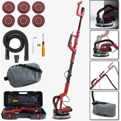 Arebos - Smerigliatrice a collo lungo levigatrice per parete e soffitte led 750 w - Rosso / Nero Arebos - Smerigliatrice a collo lungo levigatrice per parete e soffitte led 750 w - Rosso / Nero