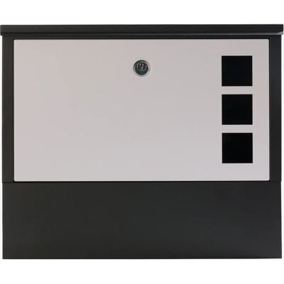 Buzón de diseño moderno Arebos - Buzón de pared con compartimento para periódicos Buzón de diseño moderno Arebos - Buzón de pared con compartimento para periódicos
