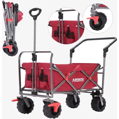 Carrello a mano pieghevole Arebos 100kg - Carrello, Telescopico, Rosso Carrello a mano pieghevole Arebos 100kg - Carrello, Telescopico, Rosso