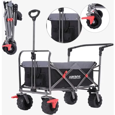 Carrello Arebos - Pieghevole, 100kg, Manico telescopico - Carrello di trasporto Carrello Arebos - Pieghevole, 100kg, Manico telescopico - Carrello di trasporto