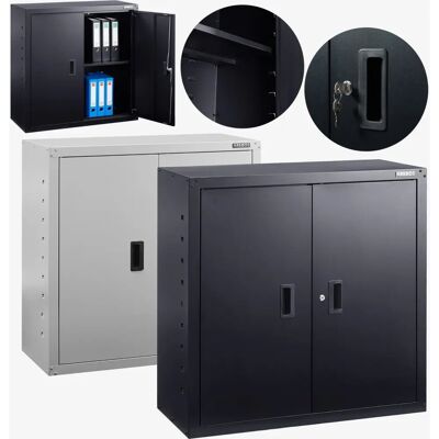 Arebos Schwarzes Büroschrank - 90x90x40 cm - Stahl, Mit Schloss Arebos Schwarzes Büroschrank - 90x90x40 cm - Stahl, Mit Schloss