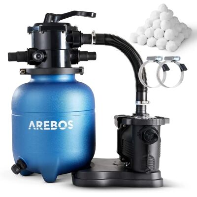 AREBOS - Filtro de arena - 400W - Sistema de filtración de piscina AREBOS - Filtro de arena - 400W - Sistema de filtración de piscina