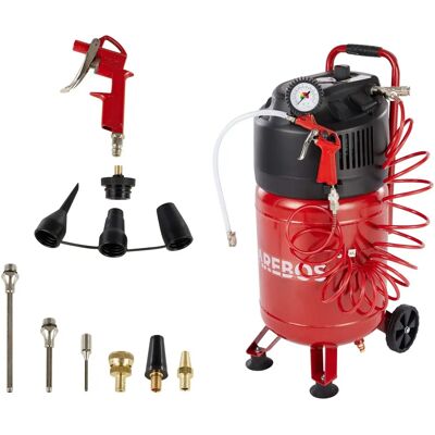 Compresseur d'Air Arebos 30L 1500W - Ensemble d'accessoires - Silencieux - Publicité Compresseur d'Air Arebos 30L 1500W - Ensemble d'accessoires - Silencieux - Publicité