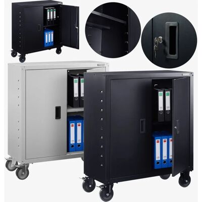 Armoire de Bureau Arebos - Étageres Réglables - Noir - 105.5x40x90 cm - Publicité Armoire de Bureau Arebos - Étageres Réglables - Noir - 105.5x40x90 cm - Publicité