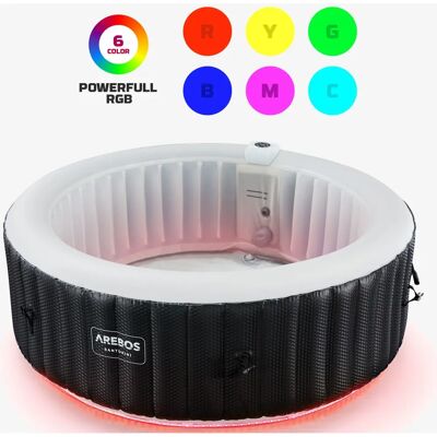 Arebos AR-HE-SPA6RL - Vasca Idromassaggio Gonfiabile - Nero Arebos AR-HE-SPA6RL - Vasca Idromassaggio Gonfiabile - Nero